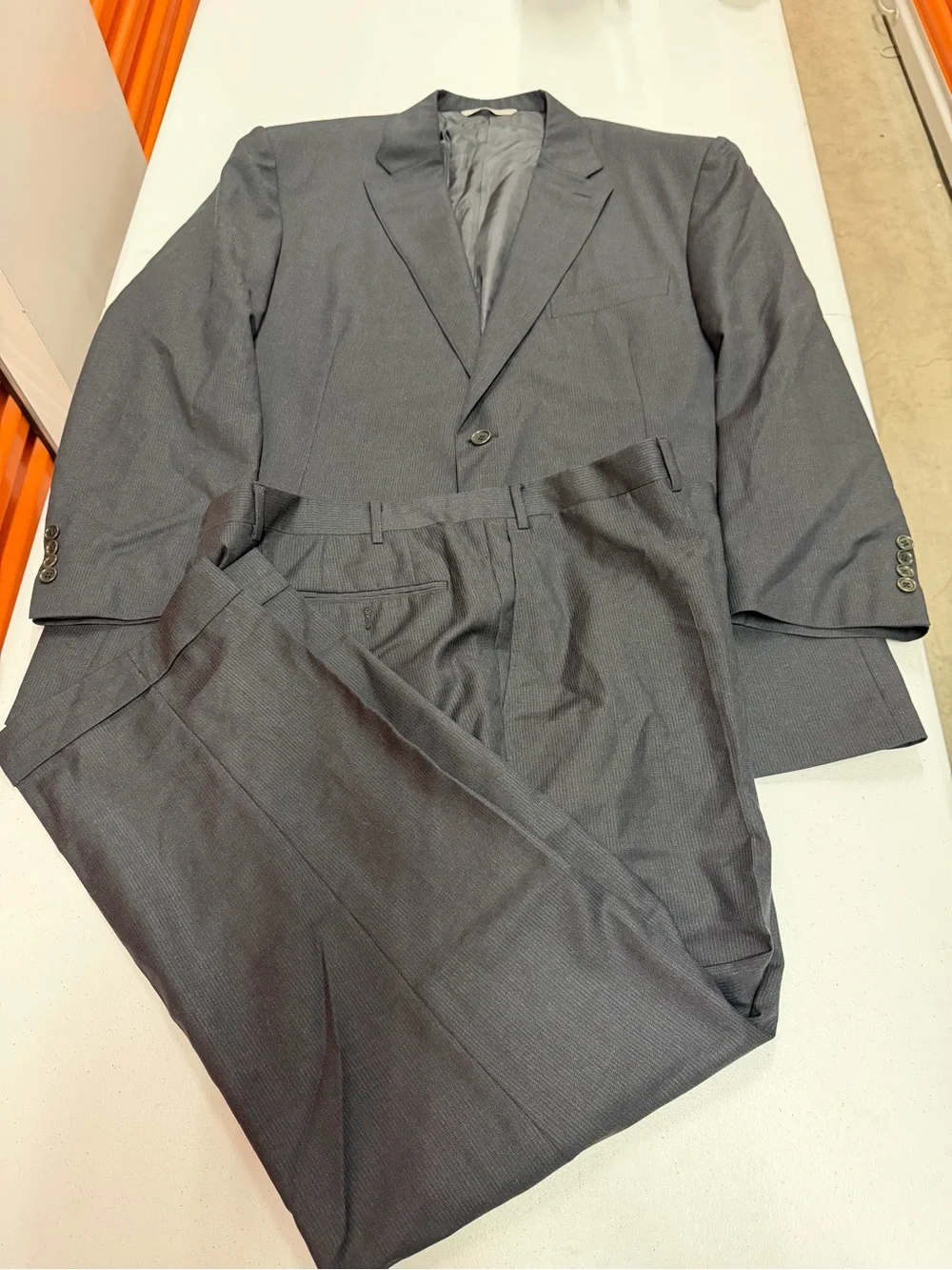 Canali 1934 Suit Mens 60R 50R 100% Wool Charcoal Gray 2Pc Italy READ B332
